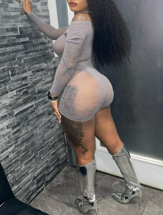 More Skin Gray Romper