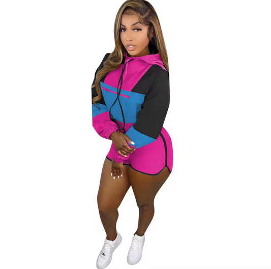 Pink Hoodie Short 2 Piece