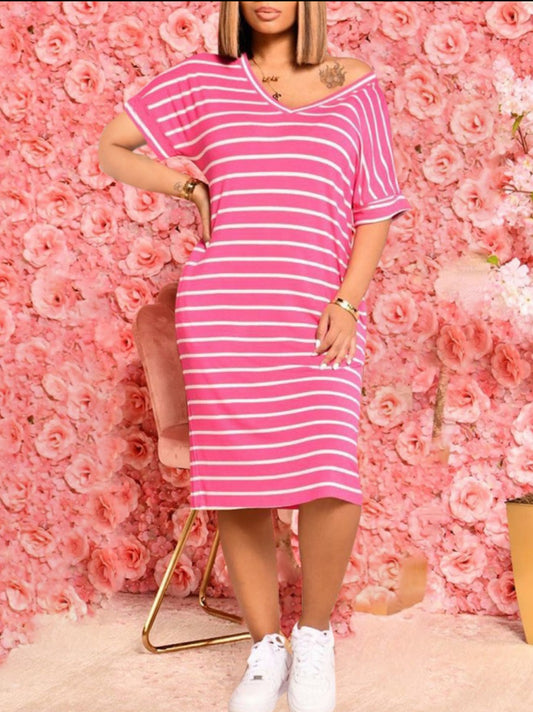 Pink Striped Dress