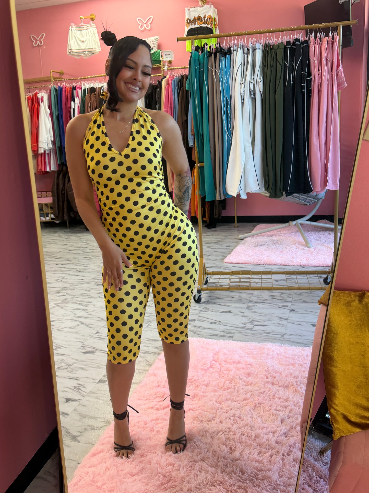 Yellow Polka Dot Romper