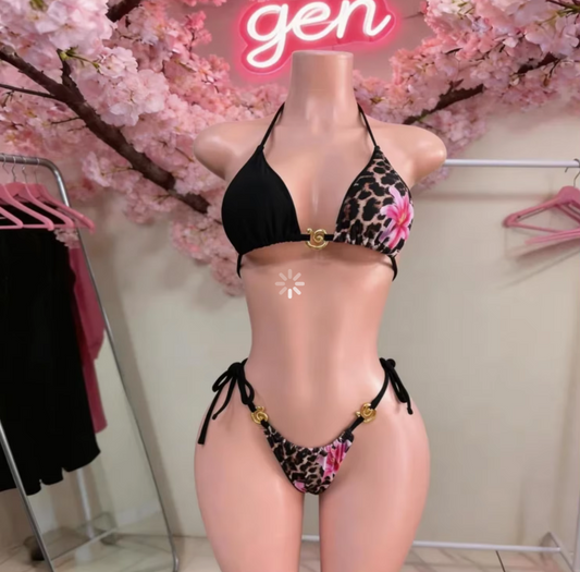 Cheetah Flower Swimsuit