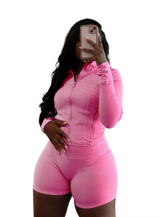 Pink Long Sleeve 2 PieceSummer Set