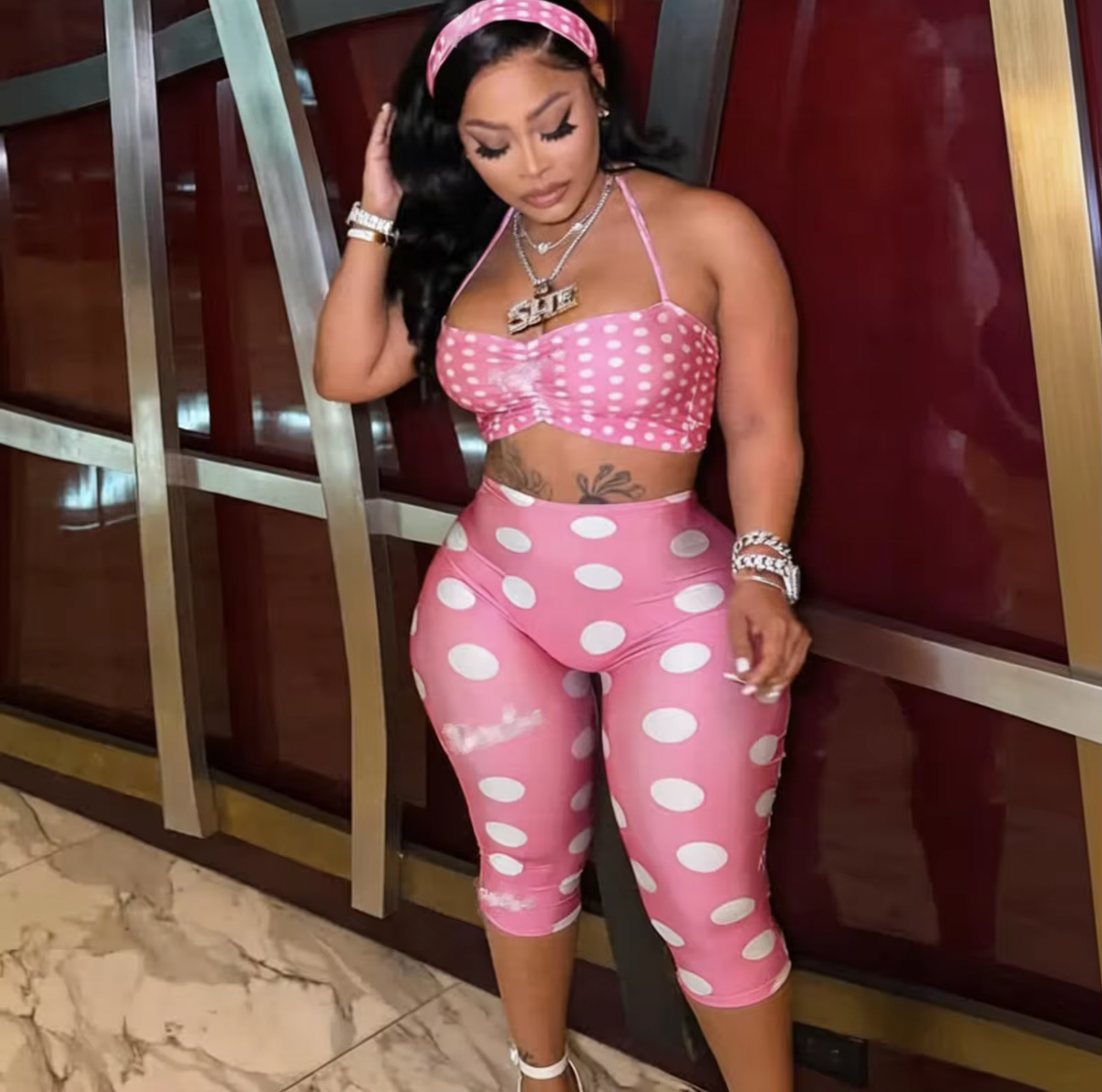 Pink Polka Dot Set