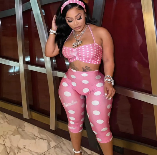 Pink Polka Dot Set