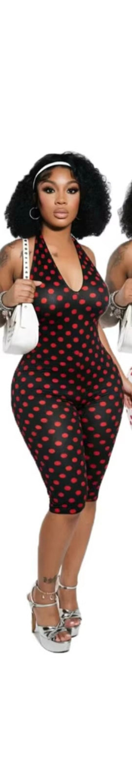 Red & Black Polka Dot Romper