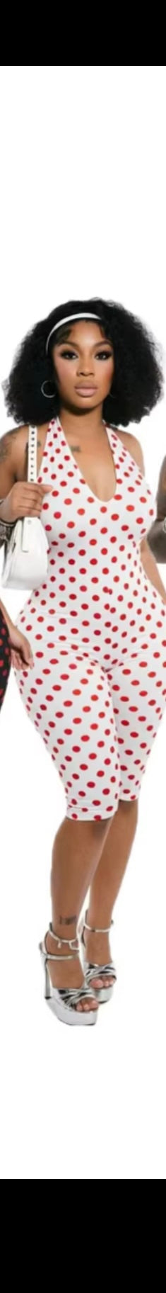 White & Red Polka Dot Romper