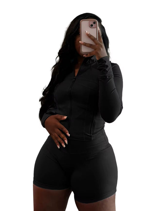 Black Long Sleeve 2 PieceSummer Set